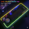 thumbnail image 3 of memzuoix LED Mouse pad 31.5×11.8 Inch, Large RGB Glow Gaming Mouse Pad for Computer Keyboard, 12 Cool Lighting Modes, Anti-Slip Base, Waterproof, Stain Resistant, Desk Mouse pad for Wireless mouse, 3 of 9