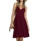 thumbnail image 5 of Mini vestido de vacaciones sin mangas con cuello en V informal sólido de verano para mujer a la moda Fridja  hjkh6568, 5 of 8