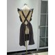 thumbnail image 3 of Cotton Linen Apron for Women Cross Back Smock Apron Pinafore Dress with Pockets for Kitchen Gardening Painting（grey）, 3 of 5