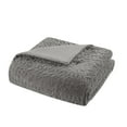thumbnail image 4 of Madison Park Blair 3-peice Ruched Faux Fur Down Alternative Comforter Set, Full/Queen - Grey, 4 of 8