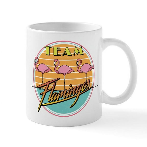 CafePress - Team Flamingos - 11 oz Ceramic Mug - Novelty Coffee Tea Cup