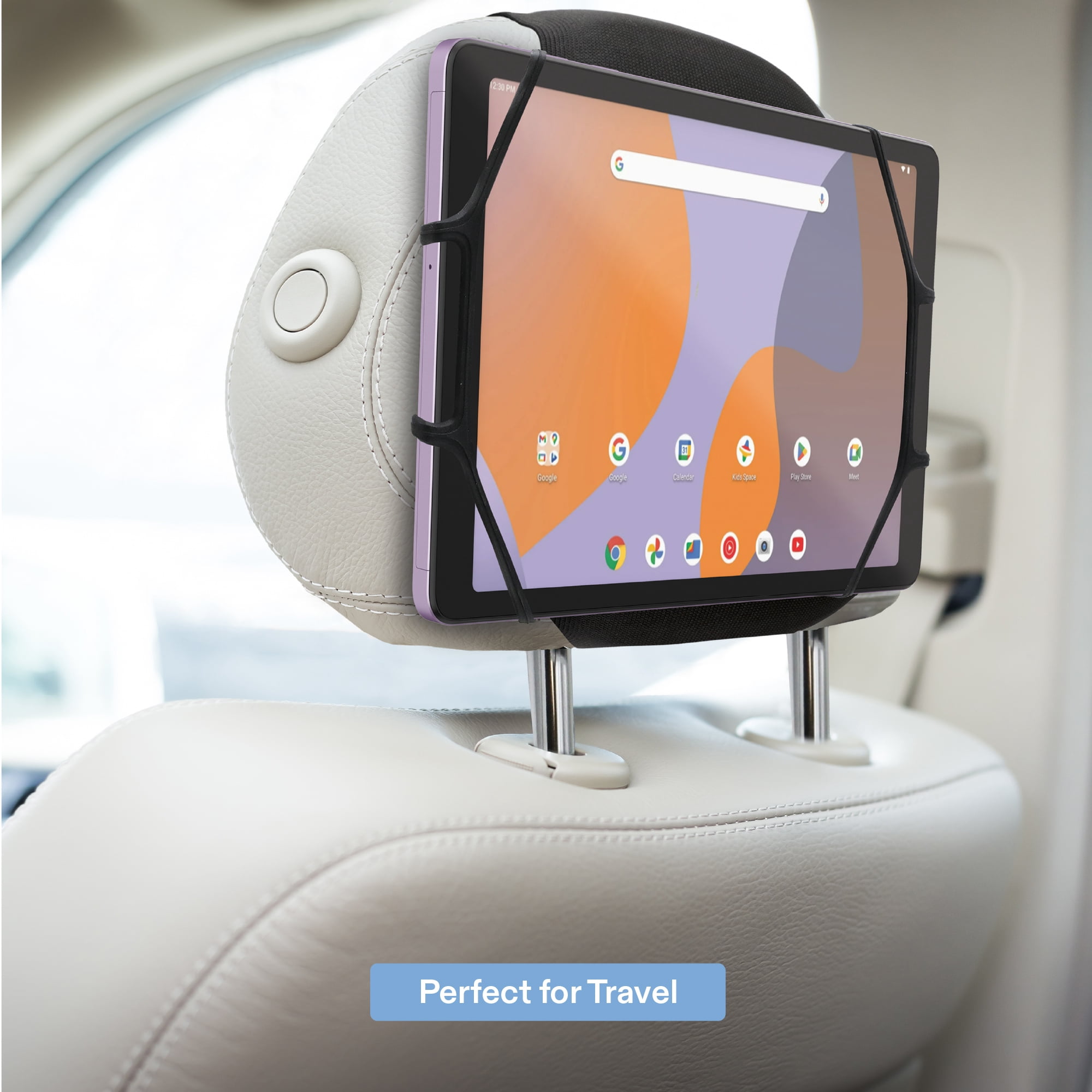 onn Headrest Tablet Holder, Fits Most 7 - 13" Tablets - Black