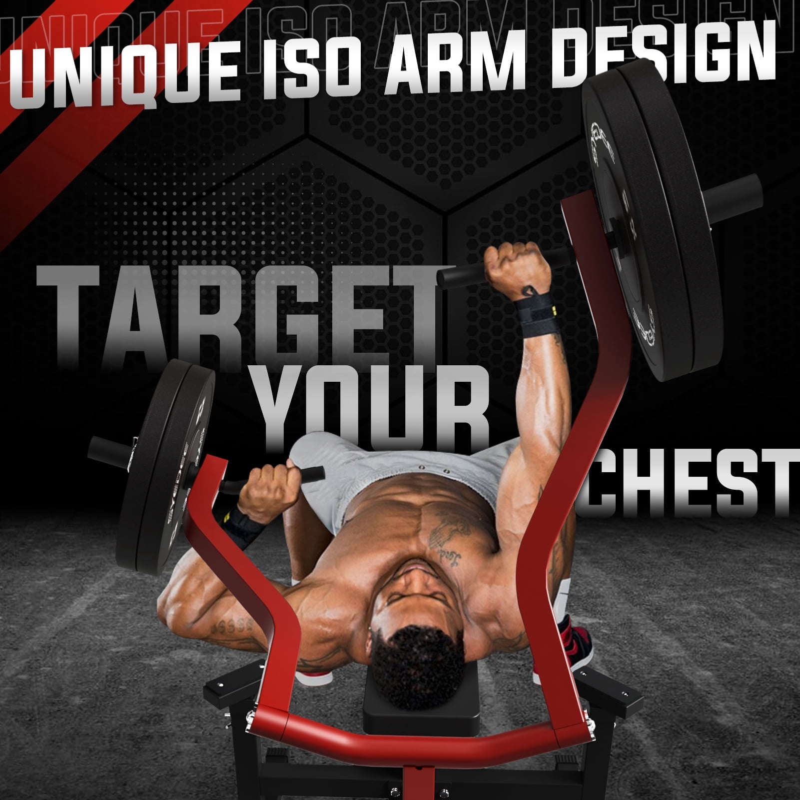 Syedee Chest Press Machine, 1250LBS Capacity with Independent Converging Arms, Adjustable Flat Incline Fitness Bench Home Gym