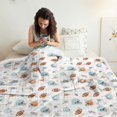 thumbnail image 3 of Football Helmet Beige Pattern Soft Sherpa Fleece Throw Blanket, Warm Cozy Plush Blanket for Sofa Bed Couch, All Season, 50"x60", 3 of 5