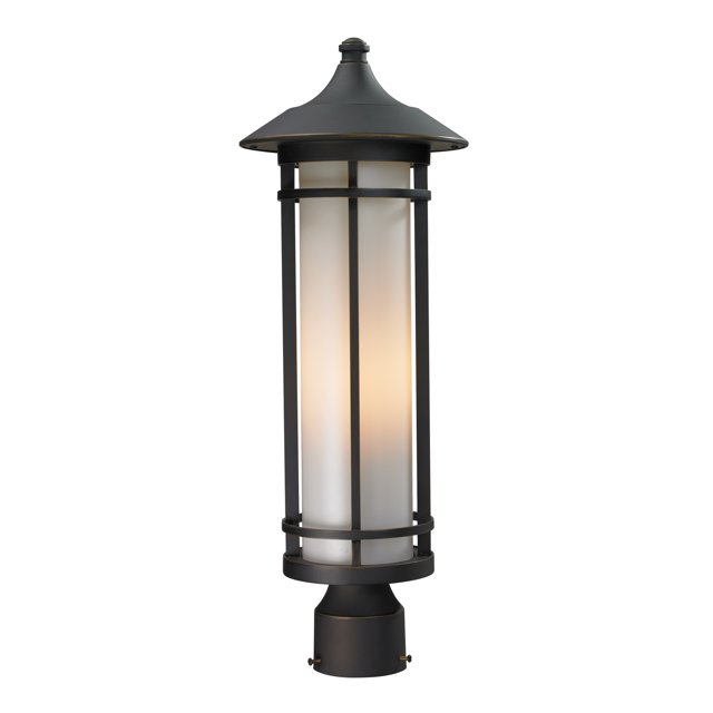 Z-Lite 530PHM-ORB Poteau Extérieur avec Cadre en Verre d'Aluminium, Opale Mat