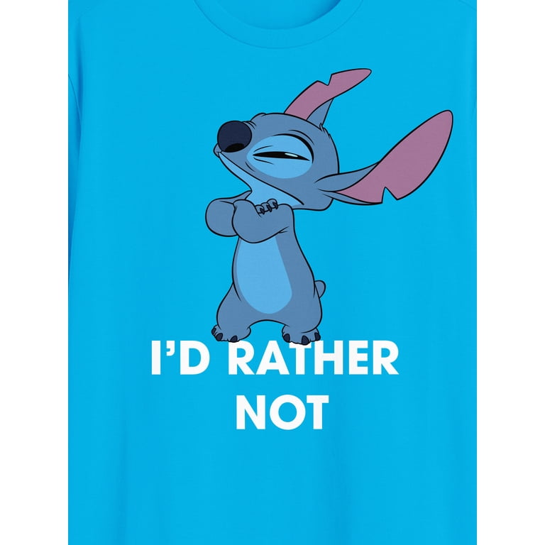 Disney Lilo & Stitch Men's I'd Rather Not Graphic Tee photo 5