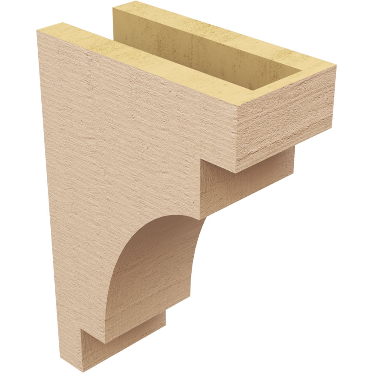 4"W x 8"D x 12"H Classic Mediterranean Rough Cedar Woodgrain TimberThane Corbel, Primed Tan