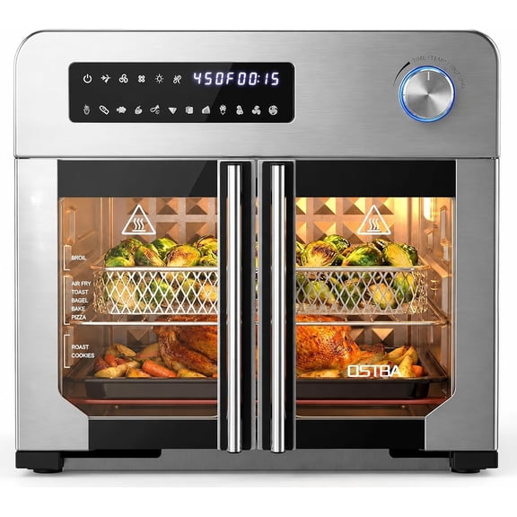 French Door Air Fryer Toaster Oven Combo, 24QT 10-in-1