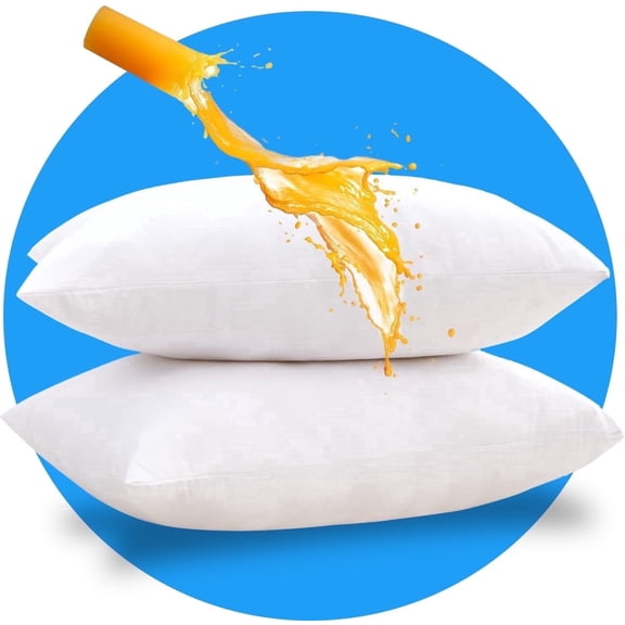 Set of 2 Standard/Queen Waterproof Pillow Protectors - Temperature Balancing, Allergist Recommended - Premium Breathable, Zippered Protectors (White)