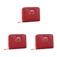thumbnail image 1 of Qarigey Cartera compacta y elegante con tarjetero para el día a día Cartera Tarjetero Carteras pequeñas Monedero rojo vino Type1 NO1, 1 of 6