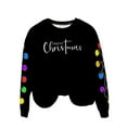 thumbnail image 3 of Christmas Shirts for Women: Merry Christmas Letter Print T-Shirts Funny Xmas Graphic Long Sleeve Pullover Tops, 3 of 8