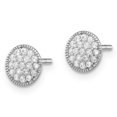 thumbnail image 2 of Primal Silver Sterling Silver Rhodium-plated Pavé Cubic Zirconia Circle Post Earrings, 2 of 5