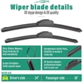 thumbnail image 3 of 24" 18" 12" Windshield Wiper Blades Replacement for GMC Terrain 2018 2019 2020 2021 Premium All Weather Front Rear Wipers Set - OEM Quality (Pack of 3), 3 of 13
