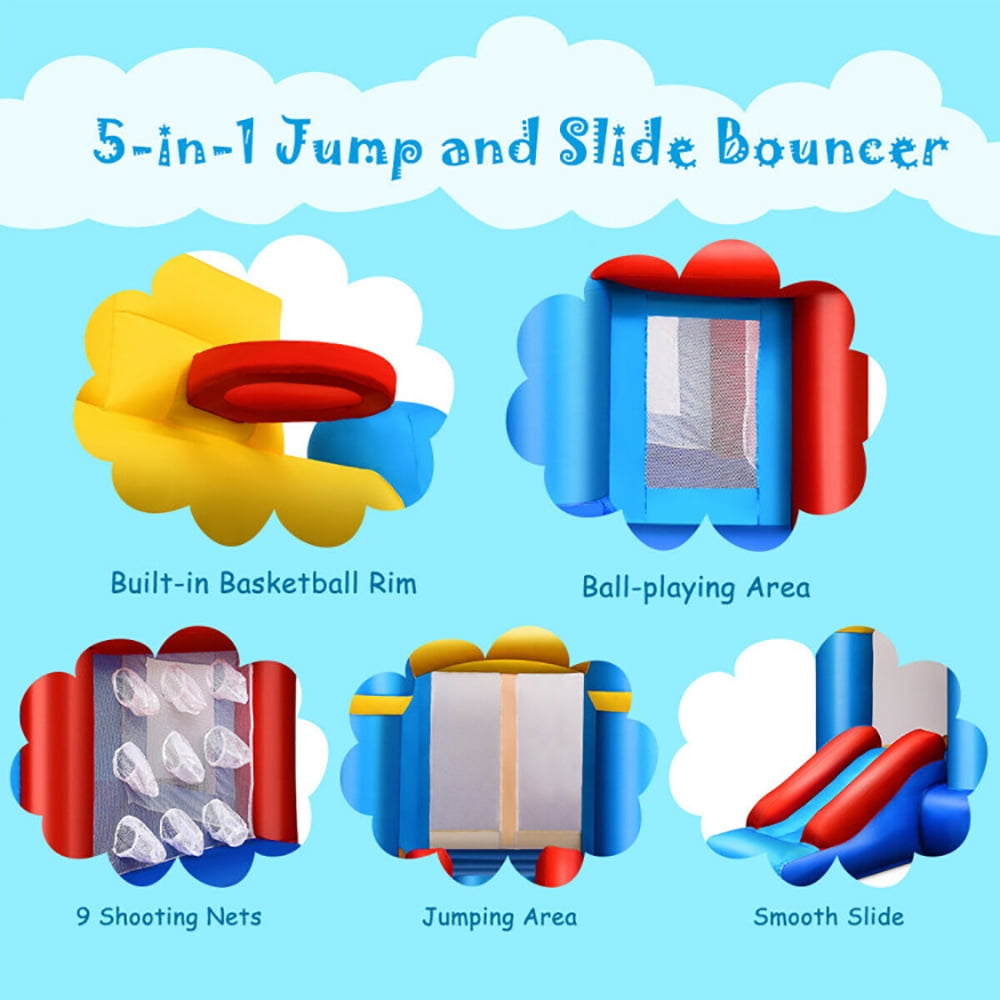 Aimee Lii Kids Inflatable Castle Bounce House without Blower, Playhouse for Kids Outdoor
