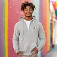 thumbnail image 3 of Dalix Ghost Embroidered Zip Hoodie Fleece Long Sleeve Pocket Warm Soft Mens in Silver S Small, 3 of 5