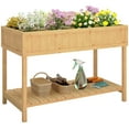 thumbnail image 2 of Outsunny Wooden Raised Garden Bed with 8 Slots, Elevated Planter Box Stand with Open Shelf for Limited Garden Space to Grow Herbs, Vegetables, 2 of 9