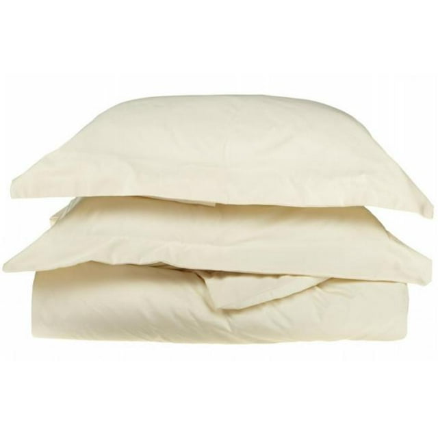 Egyptian Cotton 650 Thread Count Solid Duvet Cover Set Full/Queen-Ivory
