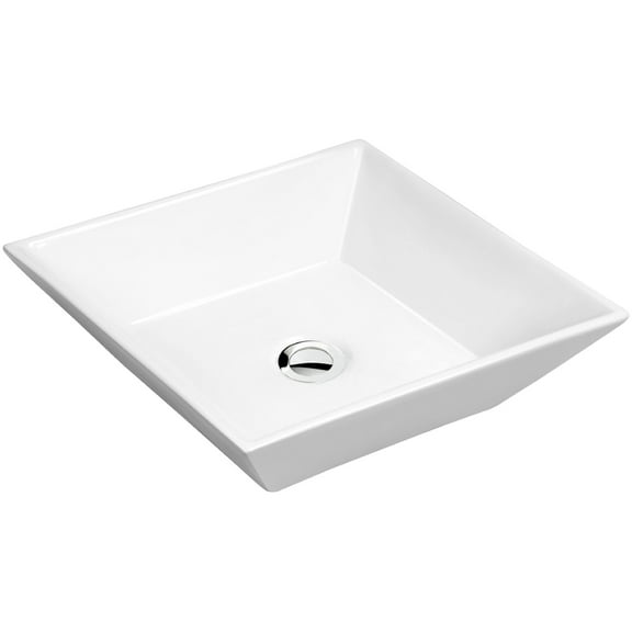Karran Usa Vc-603 Valera 16-1/4" Square Vitreous China Vessel Bathroom Sink - White
