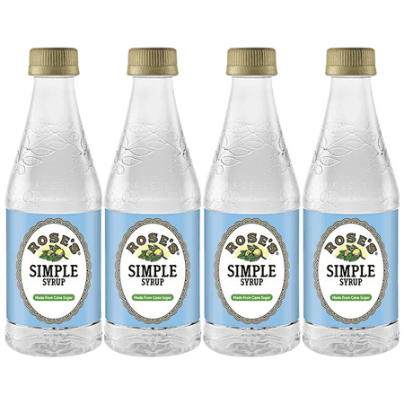 Rose’s Simple Syrup 4 Pack 12 OZ Bottle, | Perfect for Cocktails, Beverages, and Mixers