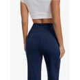 thumbnail image 3 of Womens High Waisted Wide Leg Yoga Pants with Pockets Elastic Casual Sportswear Pants, 3 of 5