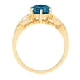 thumbnail image 4 of 1.72 ct Round Cut Natural London Blue Topaz 3 Stone 14K Yellow Gold Womens Engagement Ring, 4 of 6