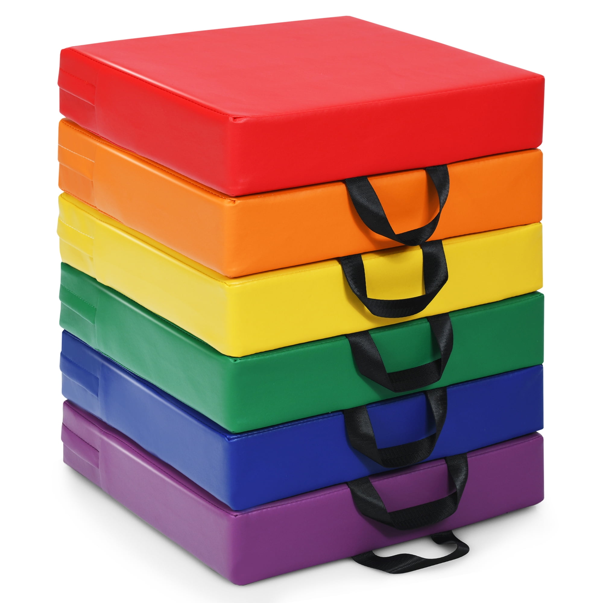 Gymax 6PCS Square Kids Floor Cushion Toddler Foam Seat Cushion