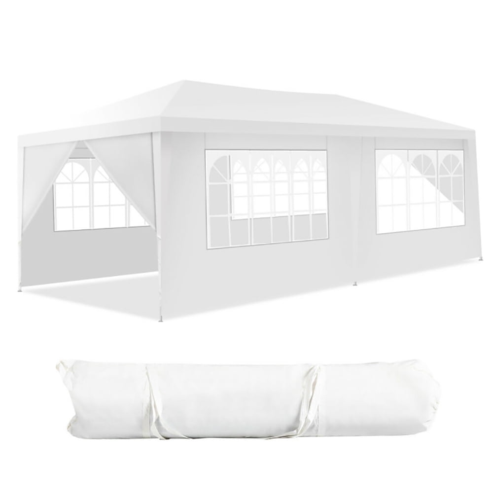 Aimee Lii 10 x 20 Feet 6 Sidewalls Canopy Tent with Carry Bag, Backyard Canopy Gazebo for Party Wedding BBQ Events, White