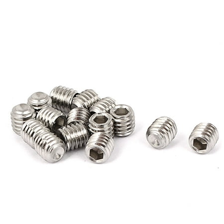 Uxcell M6x6mm Cup Point Hex Socket Grub Set Screws for Gear