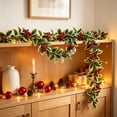 thumbnail image 5 of Miwamany Artificial Christmas Garland with Berries and Leaves, 39 inch Flexible Vine String for Fireplace Mantel Decor, Holiday Home Stair Wreath Decoration, 5 of 6