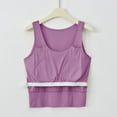 thumbnail image 4 of JGGSPWM Women's Modal Workout Tank Tops Summer Comfy Build-in Bra Crop Scoop Neck Sleeveless Soft Undershirt Sleepwear Purple 3XL, 4 of 5