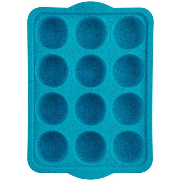 Trudeau Tropical Granite Structured Silicone, 12-Cavity Muffin Mold, 05120101
