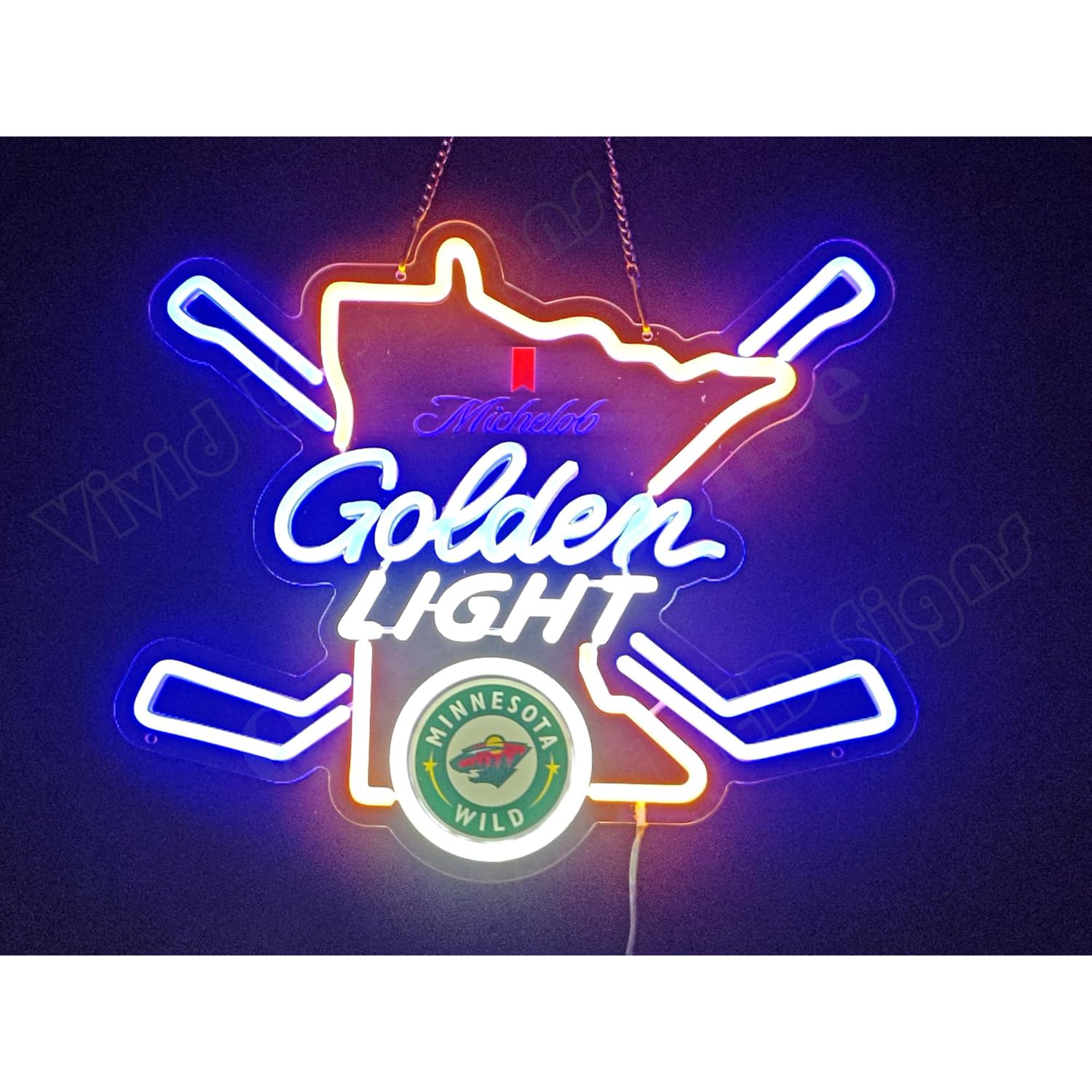 Queen Sense 16x14 For Minnesotas Sports League Wild LED Neon Sign for Wall Decor Dimmable USB Powered LED Light W116MGLMWLVVD-5VLED
