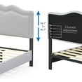mecor Upholstered Linen Twin XL Platform Bed Frame Adjustable Height