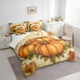 thumbnail image 3 of Manfei Orange Pumpkin 7-Piece Twin Bedding Sets,Autumn Maples Bedding Comforter Set,Happy Fall Sheet Sets For Children,Breathable Home Decor Reversible, 3 of 8