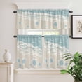 thumbnail image 6 of Ocean Beach Curtain Valances Set Hand-Painting Abstract Beige Beach Blue Sea Turtle Kitchen Curtains 36&nbsp;inch Length Rod Pocket Valance and Tiers 3 Piece Set Small Bedroom Bathroom Laundry Decor, 6 of 9