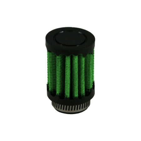 - Green Filter Crankcase Filter - ID .39in. / Base 1.40in. / Top 1.40in. / H 1.97in.