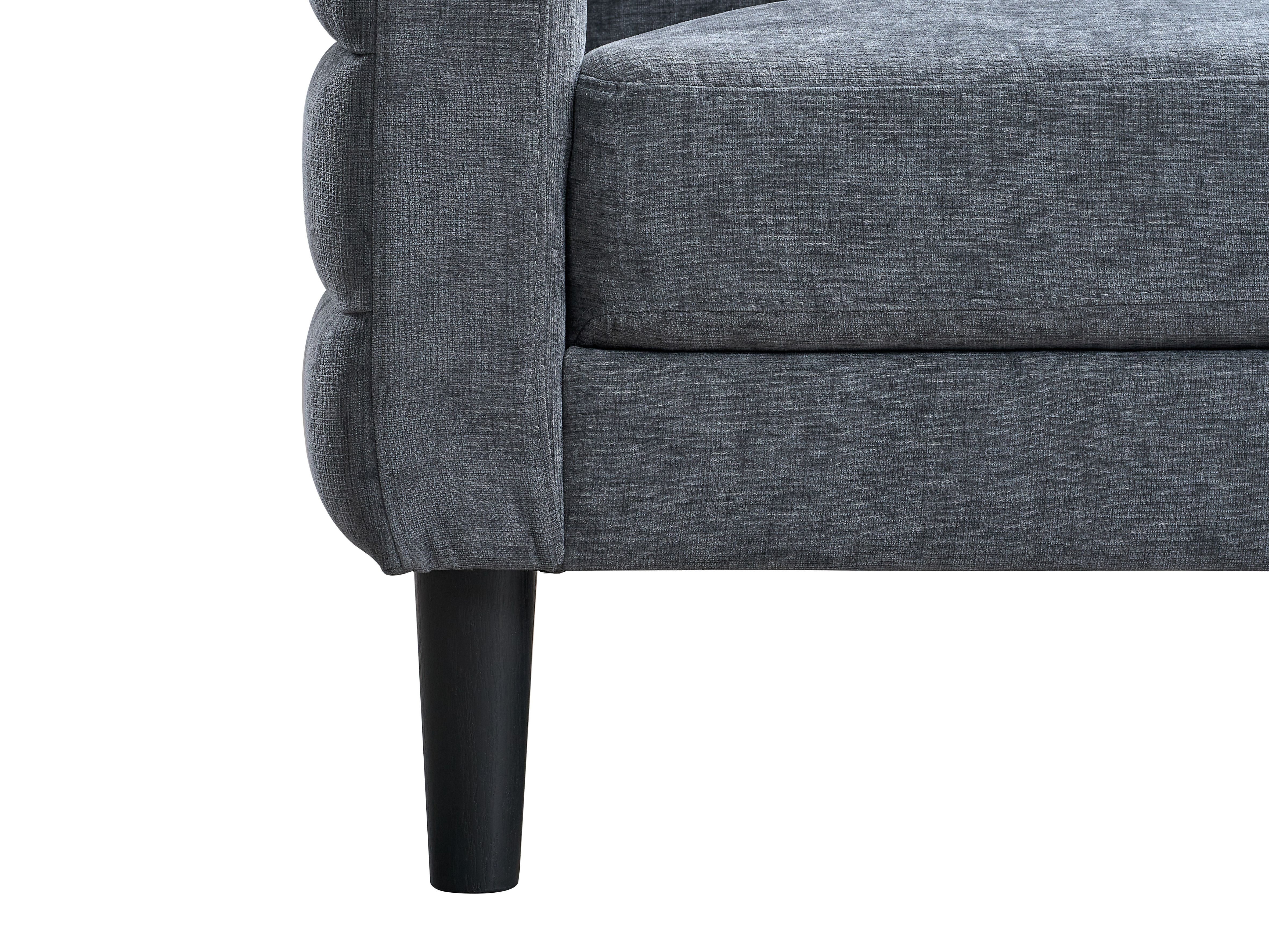 K-LIVING BRAYDEN ENSEMBLE DE CANAPÉS 3 PIÈCES EN TISSU GRIS ANTHRACITE (CANAPÉ, CAUSEUSE, FAUTEUIL)
