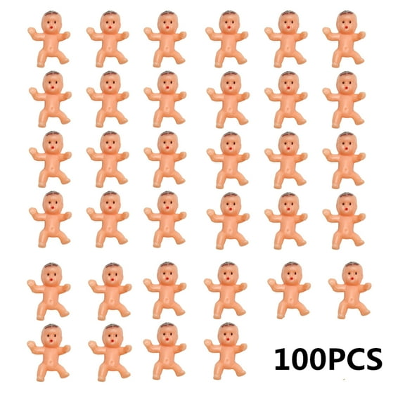 HeroNeo 100pcs 1Inch Mini Plastic Baby Favor Supplies For Baby Shower and Ice Cube Game