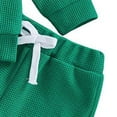 thumbnail image 5 of TTUHYWXI 2Pcs Newborn Baby Boy St Patricks Day Outfit Waffle Knit Sweatshirt T-Shirt Top Pants Set Toddler Fall Winter Clothes (Green, 12-18 Months), 5 of 7