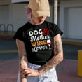 thumbnail image 2 of Dog Mother Wine Lover with Paw & Wine Glass, Black T-Shirt, 3XL, 2 of 5