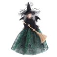 thumbnail image 2 of Halloween Small Witch Toy Trickery Prop 11 Inch Tree Topper Witch  Black, 2 of 8
