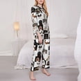 thumbnail image 3 of Fuzoiu dogs pets collage Print Women's Long-Sleeved Pajama,Lounge Button Down Nightwear,Womens Notch Collar Pajama Set-XX-Large, 3 of 7