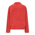 thumbnail image 5 of Red Sweatshirt for Womens Fleece Jumper Jacket Hoodies Pullover Fleece Sweatshirts Casual Top Fuzzy 1/4 Zip Up Long Sleeve Stand Collar Cozy Coat Tops with Pockets Womens Fall Tops, 5 of 6