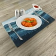 thumbnail image 2 of Ambesonne Blue Place Mats Set of 4, Mountain Trees and Birds View, Standard Size, Dark Lavender Sea Blue, 2 of 5