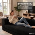 thumbnail image 4 of 78.8" Convertible Sofa Bed,Corduroy Futon Couch with Storage Pocket,Folding Pull Out Futon Sofa,No Assembly Boneless Couch for Living Room,Black, 4 of 5