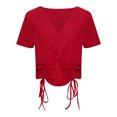 thumbnail image 4 of Yuwull Summer Tops Tops For Women Trendy Women'S Semi Transparent Bikini Paired With Sexy Sun Protection Lace Embroidered Blouse Summer Tops For Women 23L, 4 of 6