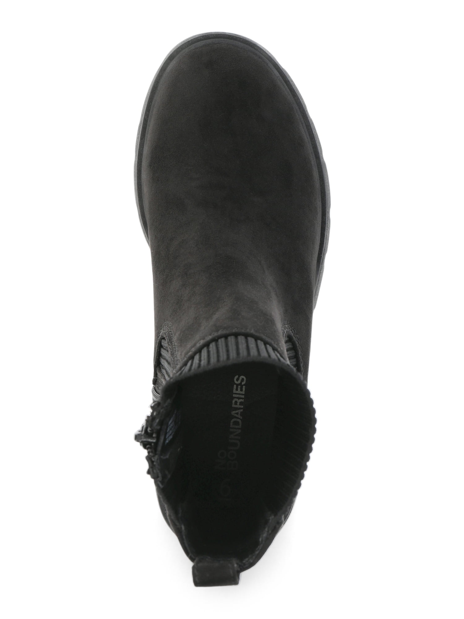 No Boundaries Women's Knit Chelsea Ankle Boots, Wide Width Available