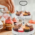 thumbnail image 4 of Fall Tiered Tray 2-Tier Wood Tiered Tray Decor Farmhouse Tiered Tray with Metal Handle Detachable Easy to Assemble Tiered Food Cupcake Display Tray for Table, 4 of 8