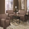 thumbnail image 1 of Venice 3 Piece Sofa, Loveseat, Chair Protector Throw Cover Set Chocolate, 1 of 3