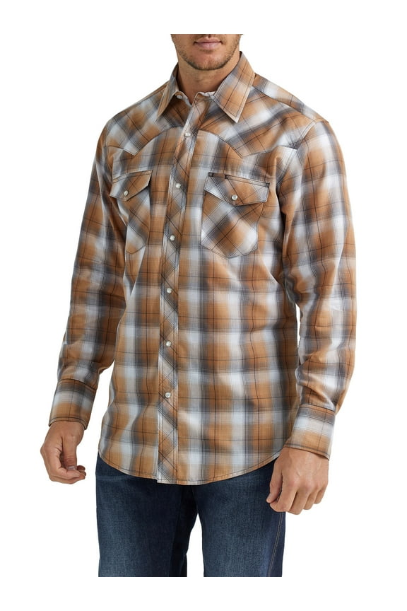 ® Men's and Big Men's Regular Fit Long Sleeve Western Shirt, Sizes S-5XL